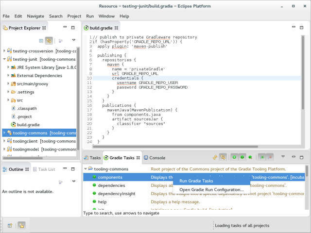 The Buildship project provides tools for Gradle in Eclipse.